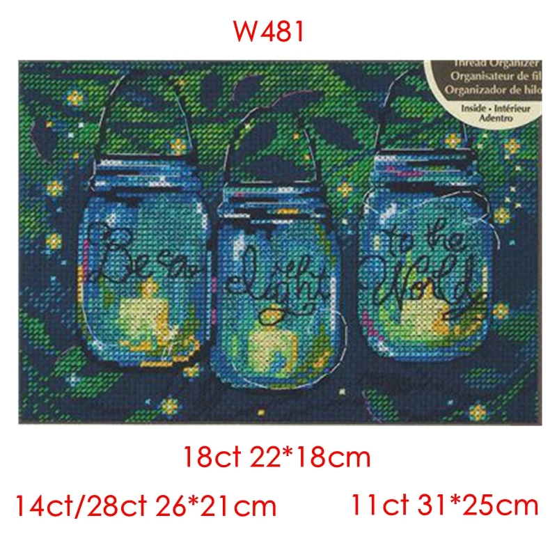 Cross-Stitch Kit Candlelight Bottle 28ct 18ct 14ct 11ct can be Customized Printed Cloth hand Embroidery Material Kit