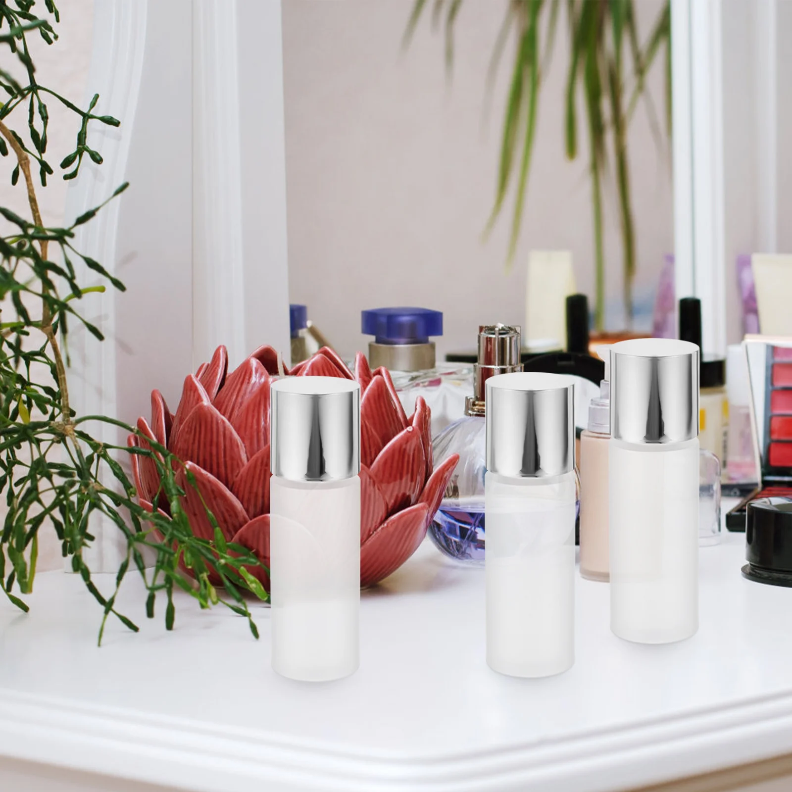 3 pçs garrafas de toner de pele acabamento fosco seguro durável portátil à prova de vazamento viagem sub embalagem garrafa recarregável loção maquiagem