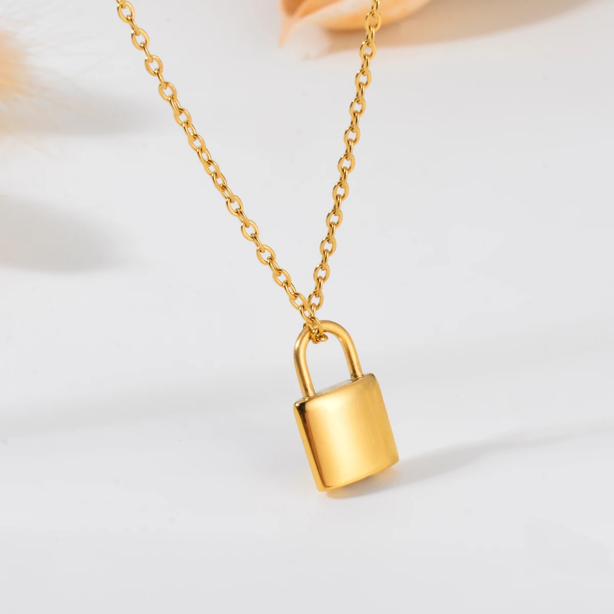 Neues Design Edelstahl Mini-Vorhängeschloss Urnen-Anhänger für Asche Halskette Gedenkschmuck – Detail 5