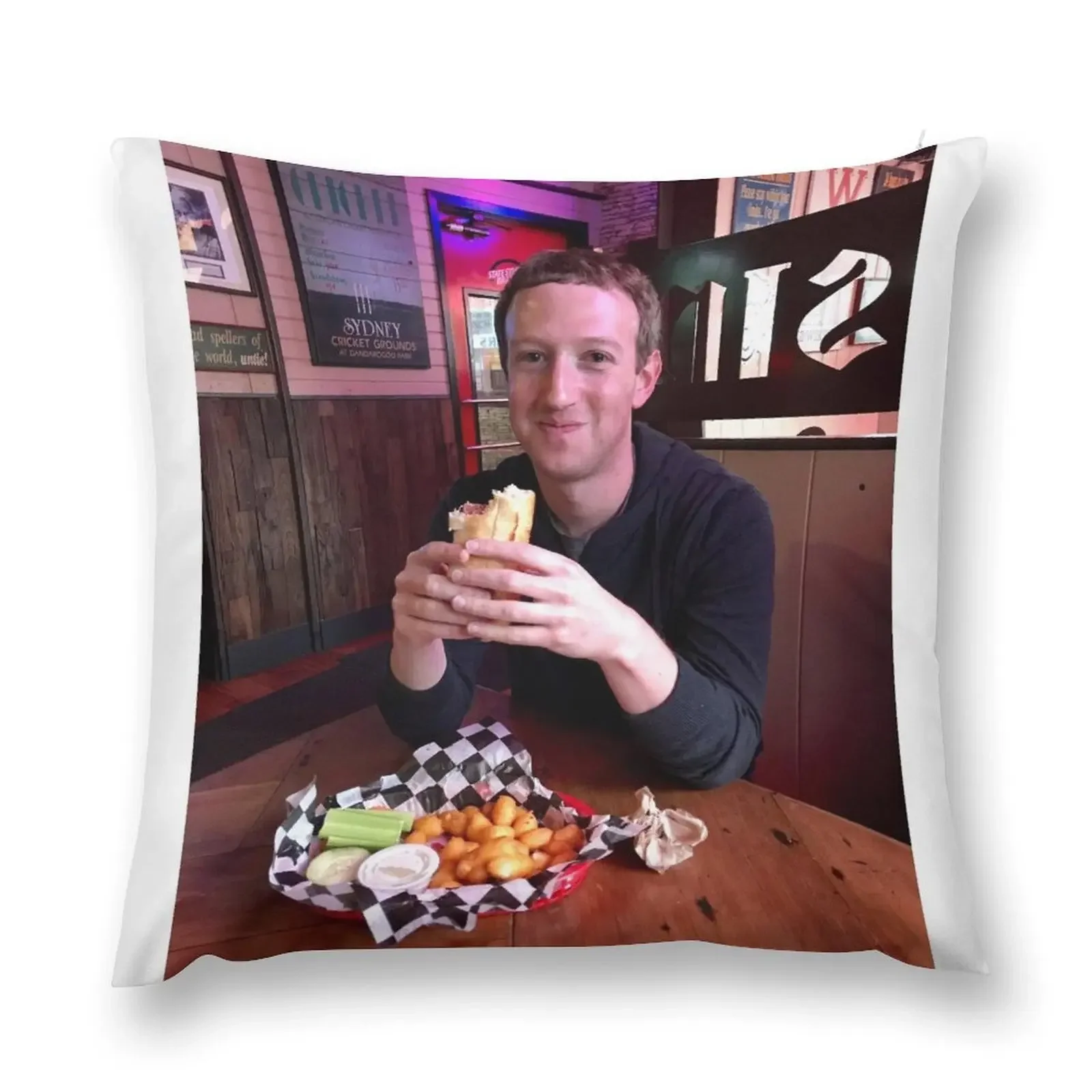 mark zuckerberg consumes human sustenance Throw Pillow Pillow Decor Custom Cushion Sofas Covers pillow