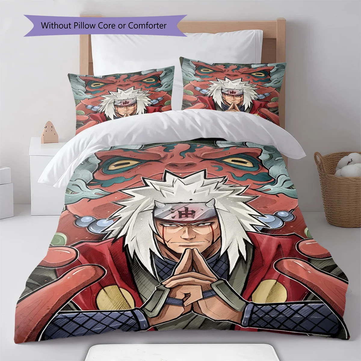 Naruto Cool Pose Bedding Set Anime Duvet Cover Polyester Soft Bed Linen Bedroom Set -QJY