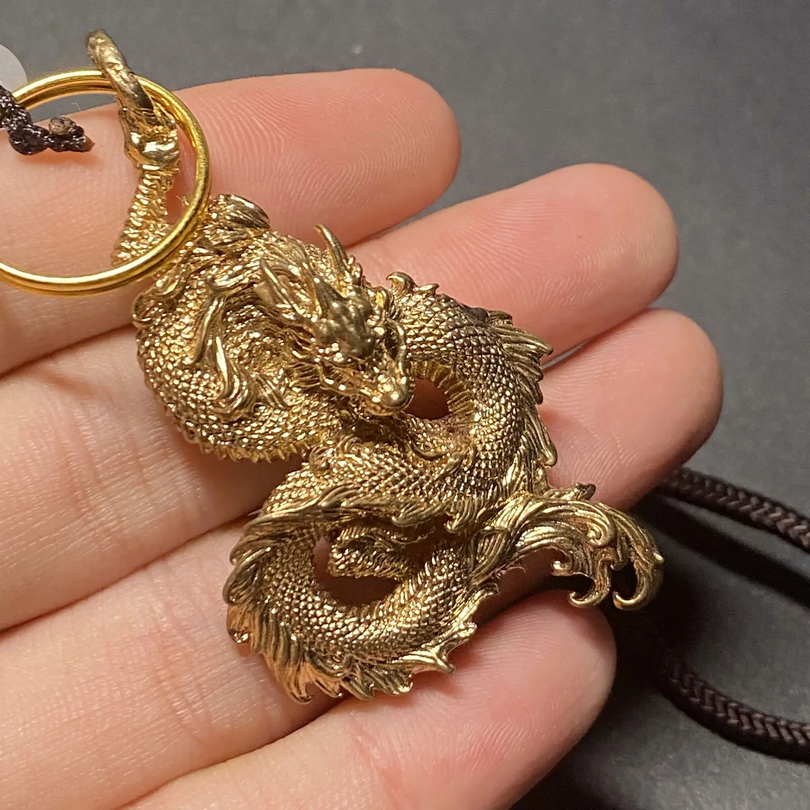 Collection of Chinese Brass Hand-cast Dragon Statue Simulation Animal Model Gifts