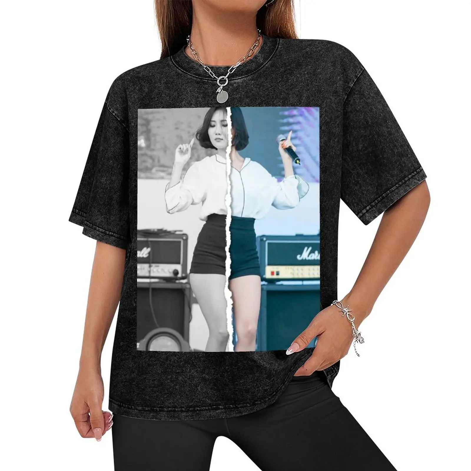 MAMAMOO Hwasa (Divided Photo) T-Shirt rapper graphic tees oversizeds designer t shirt men