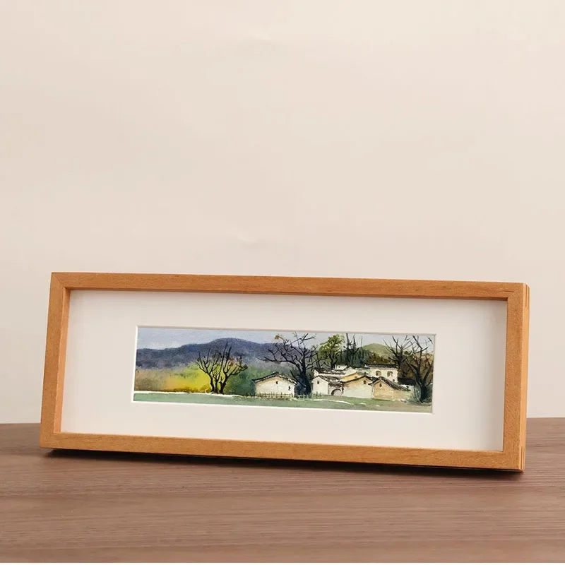 Solid Wood Rectangle Photo Frame High-Quality Black Walnut/Teak Mortise and Tenon Right Angled Border Picture Frame Home Decor