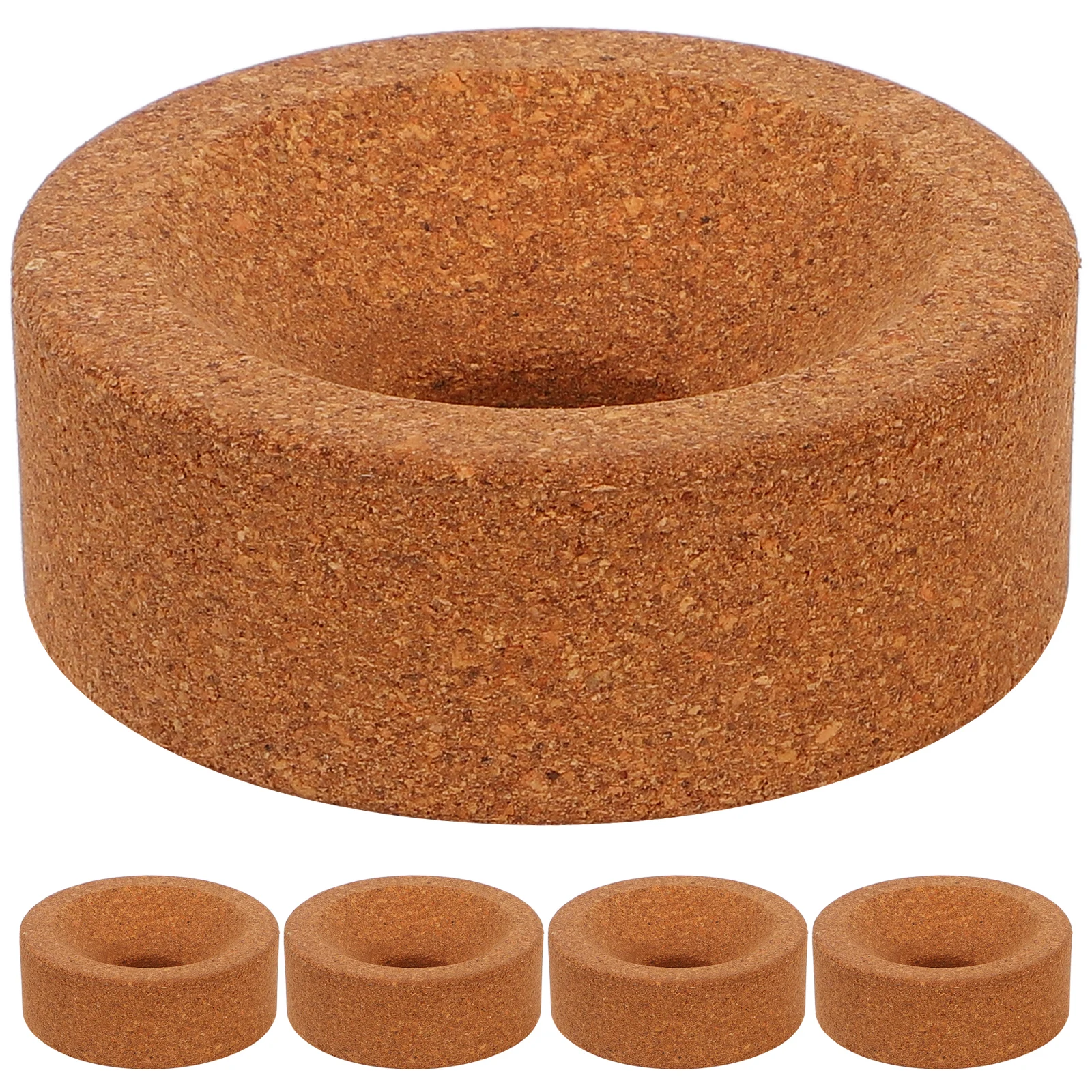 

5 PCS Flask Holder Cork Round Bottom Synthetic Stand Glassware Support Article Material Bamboo Ring Heat Resistant