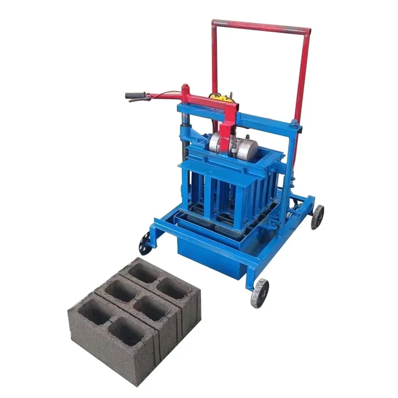 Mobile hollow brick machine, small round hole square hole porous block brick machine, spot portable fly ash egg laying brick mac