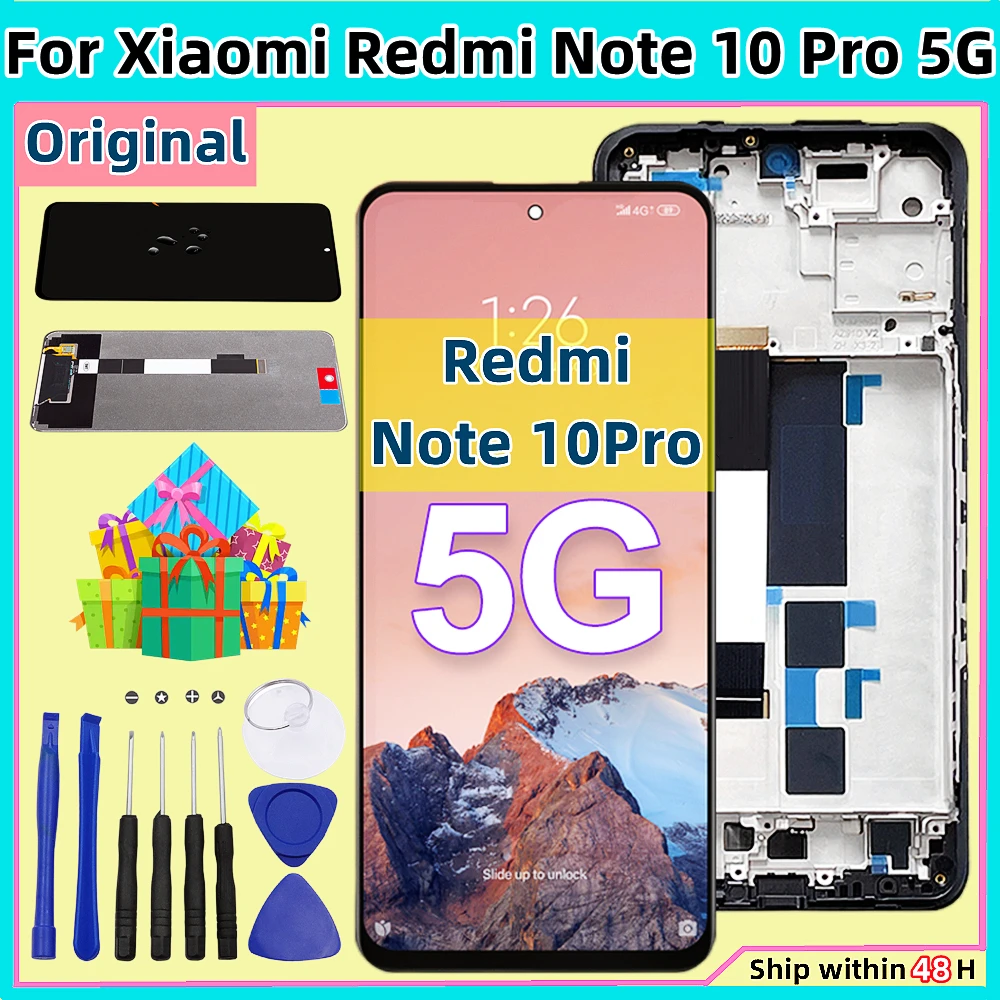 

ORG LCD For Xiaomi Redmi Note 10 Pro 5G Display Touch Screen Digitizer Replacement For Redmi Note 10 PRO 5G LCD With Frame