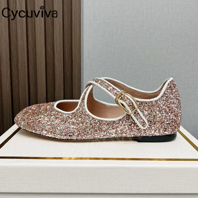 

Spring Sequined Flat Casual Shoes For Women Slip On Loafers Brand Dress Dance Shoes For WomanBallet Flat Shoes Women