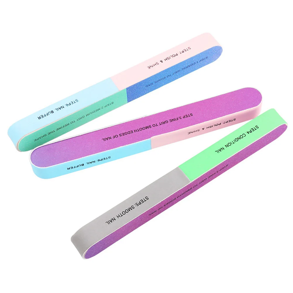 Colorful Multiple Side Nail Art Manicure Pedicure Tool Sanding Sponge Files Buffer Polisher Glass Nail File Nail Sanding File