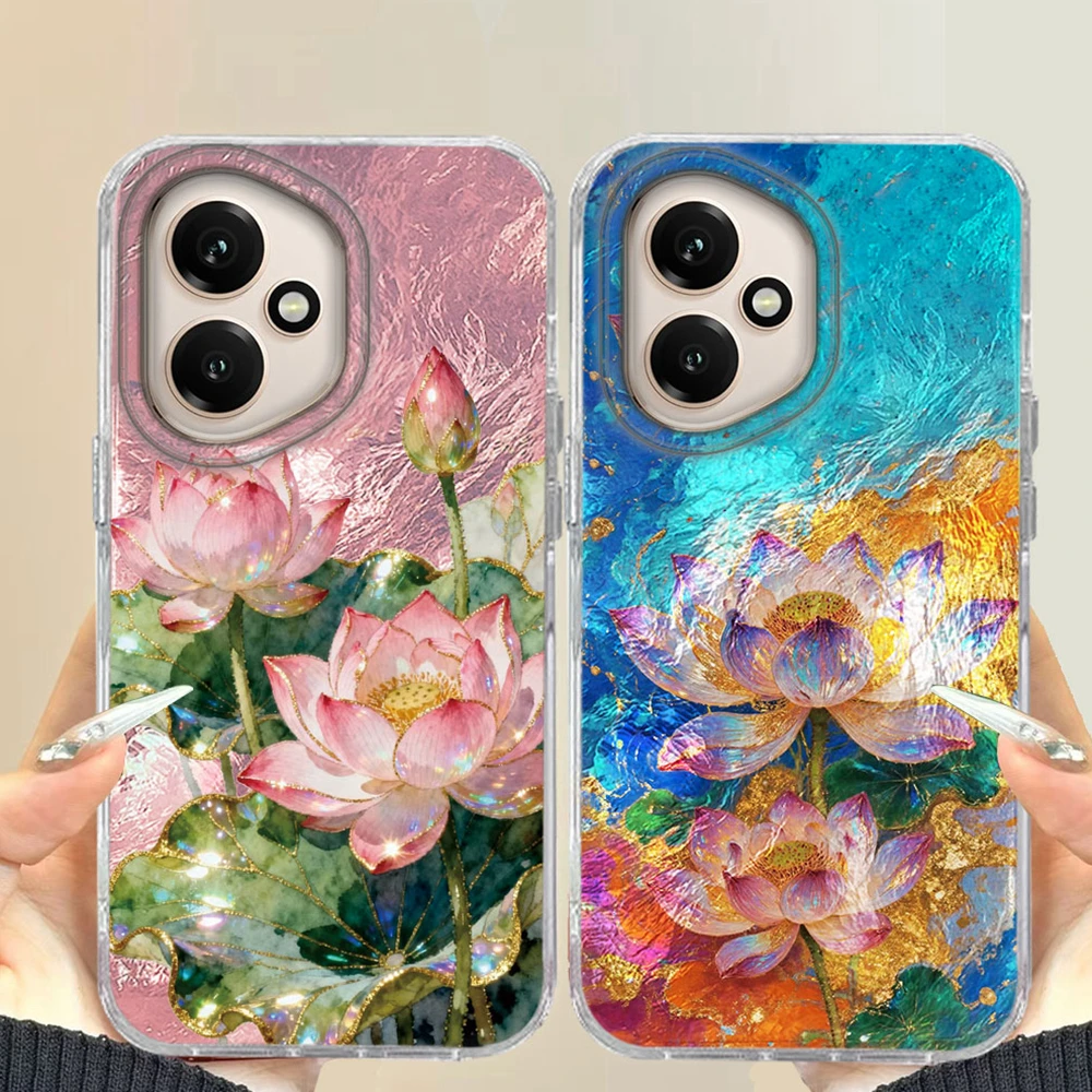 Koreanische Lotus Blume Mädchen Telefon Fall Für Honor 400 200 90 Smart Pro Magie 7 6 5 70 Lite X9a X9c X9b X8a X8b X8c X6c X7b X7c Abdeckung