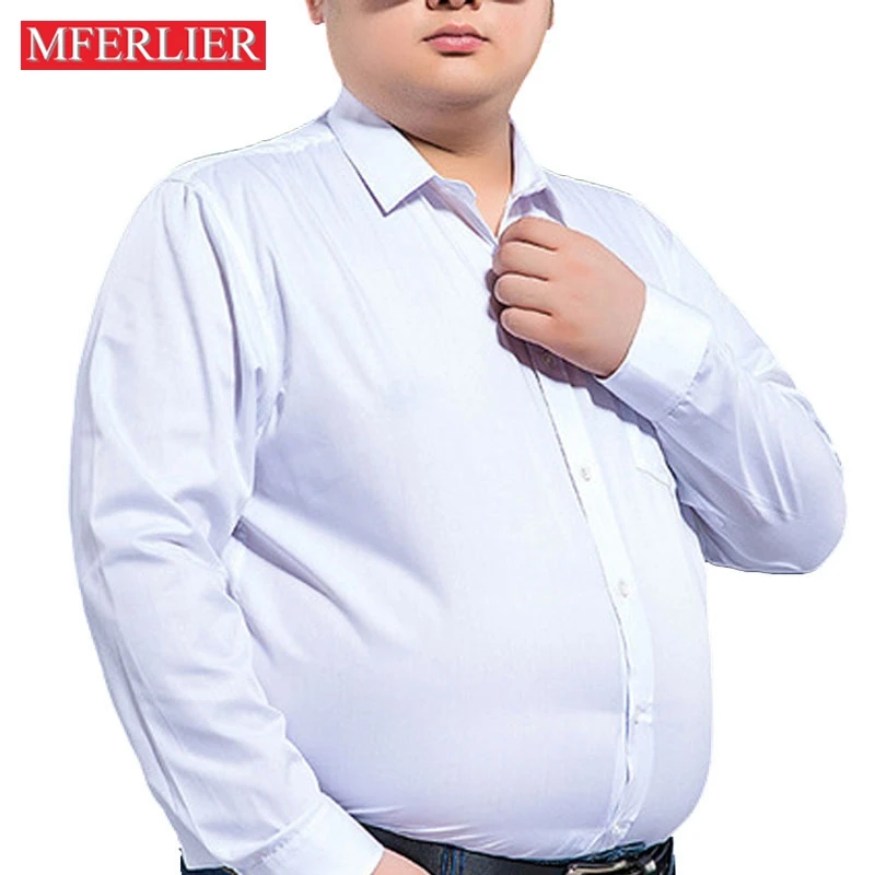 

Autumn Spring Men Shirt 5XL 6XL 7XL 8XL 9XL 10XL Bust 164cm Plus Size Business Shirt
