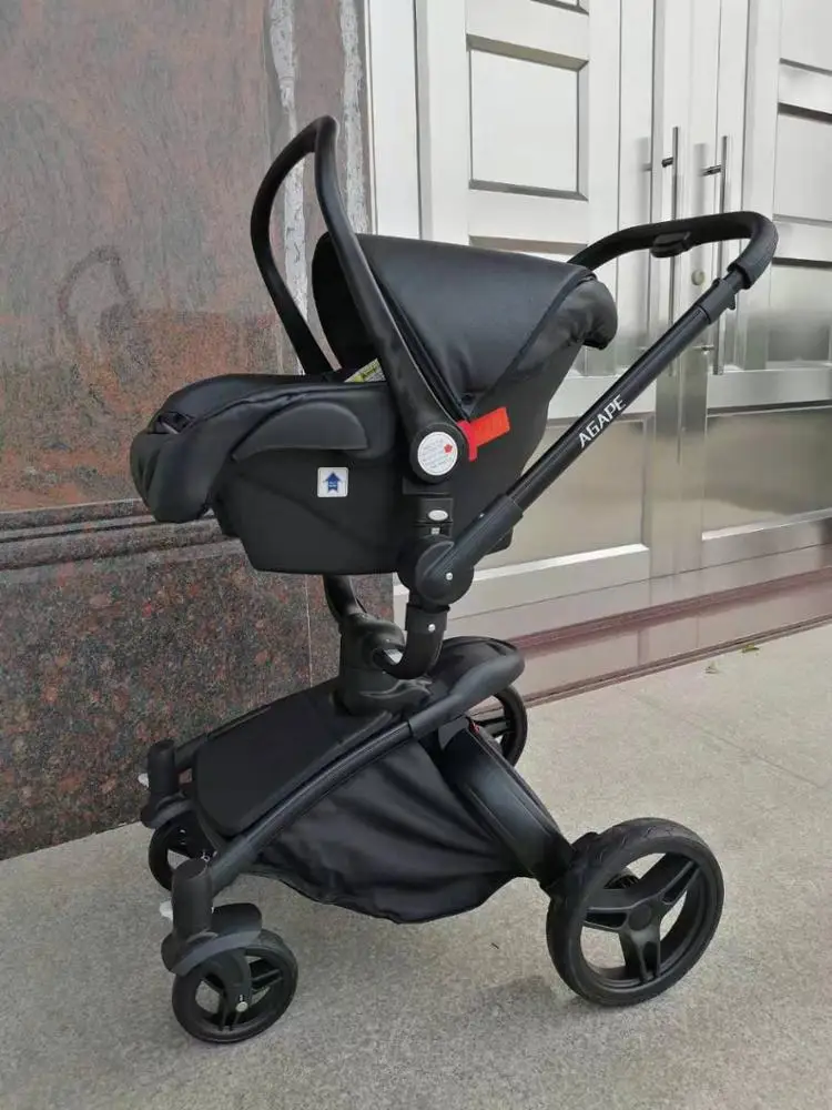 Poussette portable pliable 3 en 1 pour bébé de 3 ans, avec ceinture de sécurité à cinq points, avec matériaux de gril en alliage