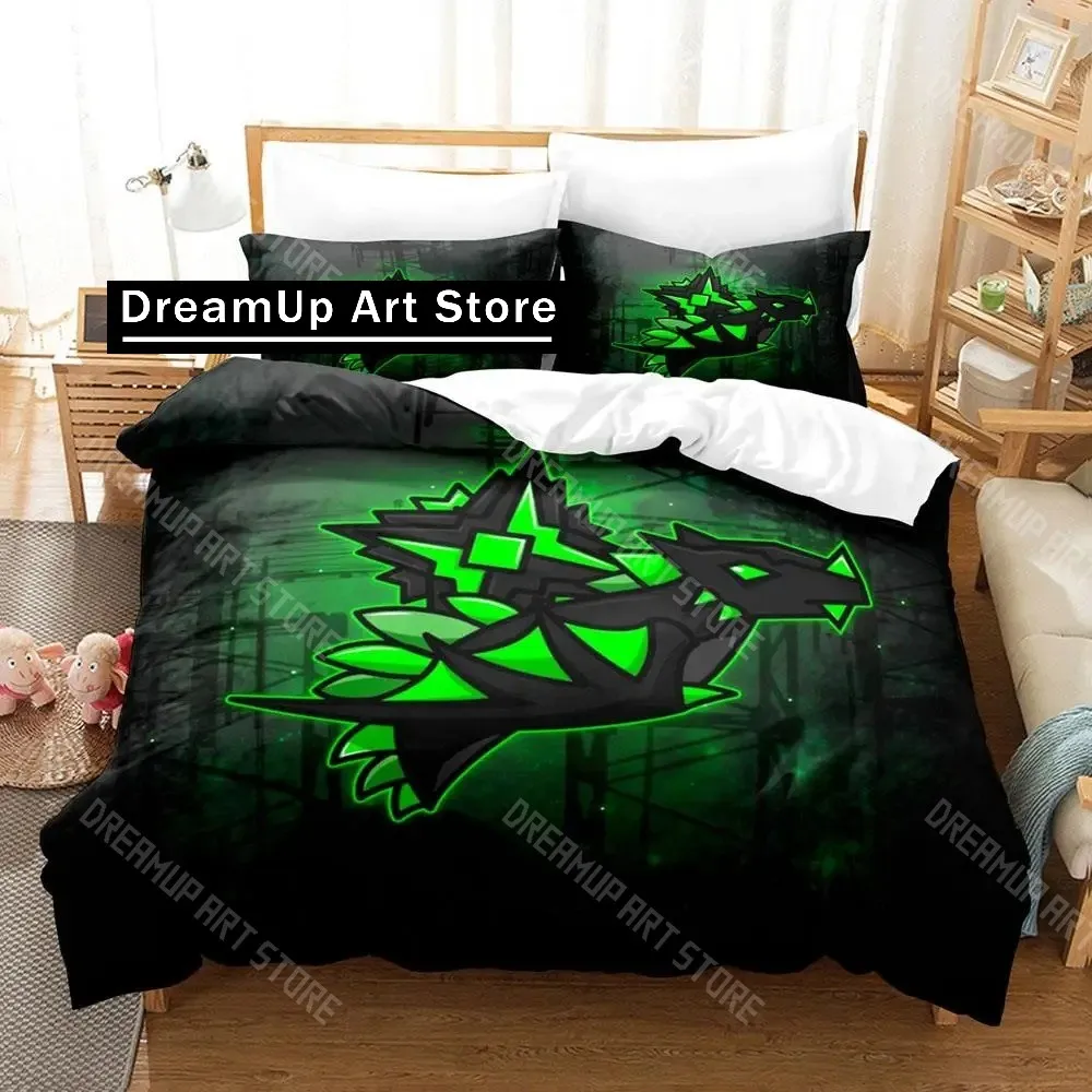 3D Printed Angry Geometry Dash Bedding Set for Boys Girls Duvet Cover And Pillowcase Twin Queen King Full Single Double Sizes