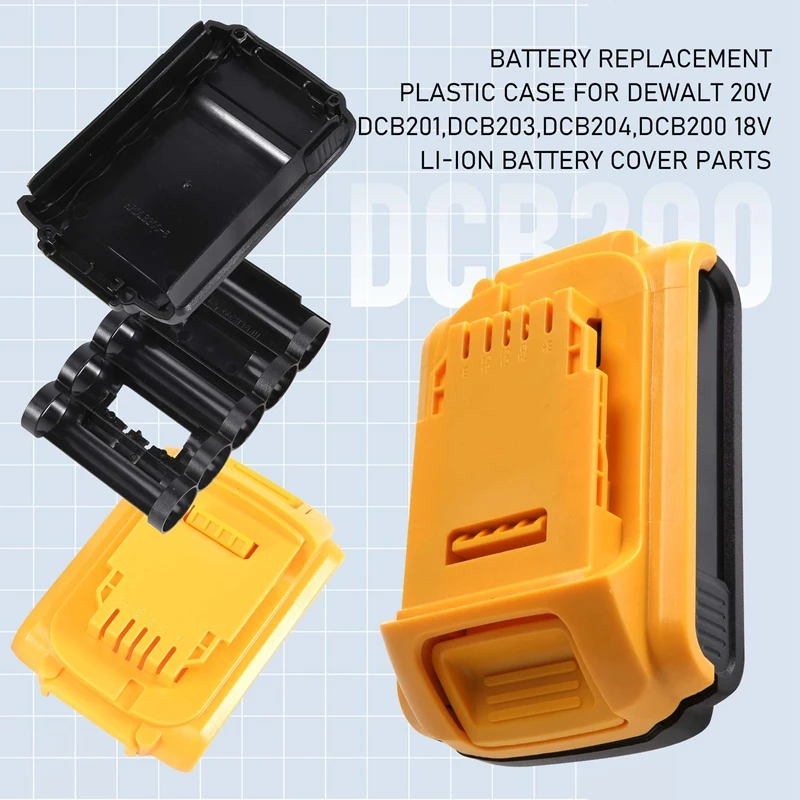 

casket Battery Replacement Plastic Case for 20V DCB201,,, 18V Li-Ion Battery Cover Parts for 3A 4A 5A