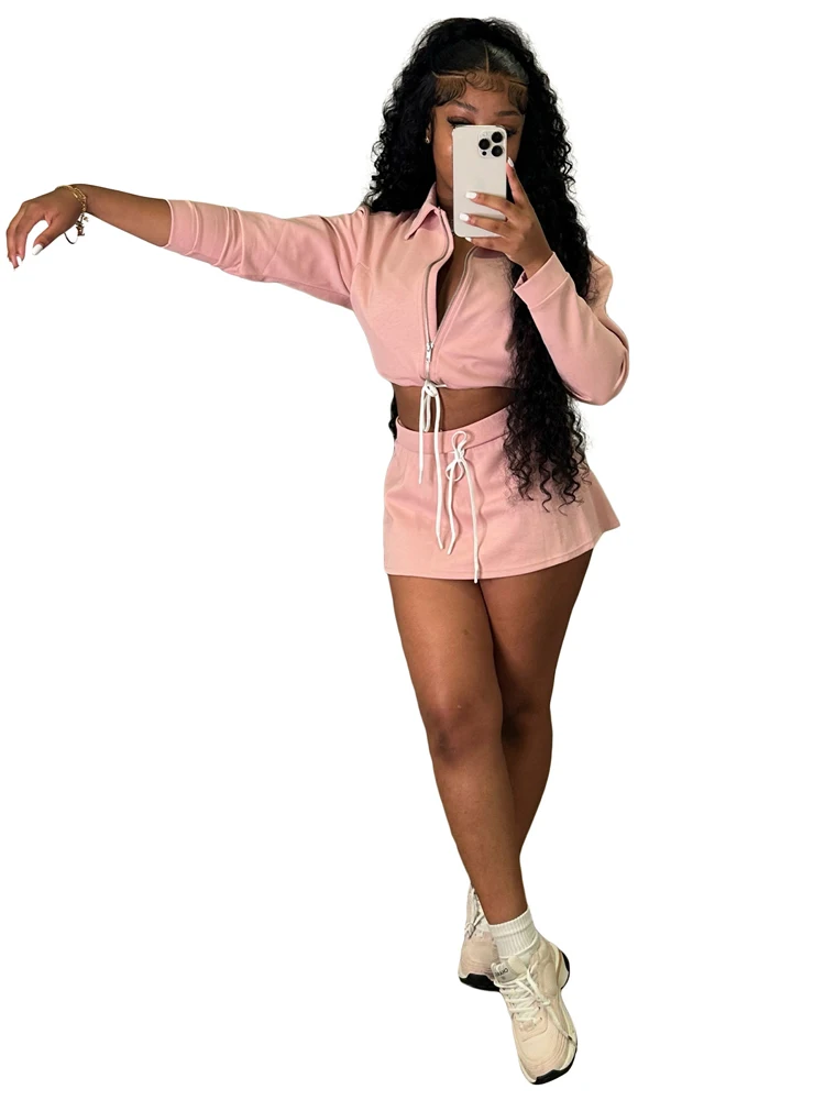 Neues 2026 Damen Freizeit-Sportoutfit: Yoga-Set mit einfarbigem Poloshirt und passendem Faltenrock (2-teiliges Set, inklusive Shorts) – Detail 5