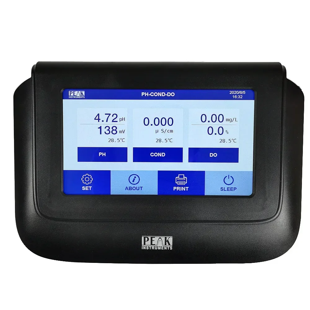 Peak Instruments Multifunction 7 Inch Touch Screen ATC Water Quality Tester PH TDS ORP EC DO Meter