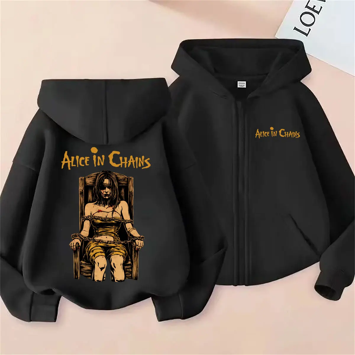 

Rock Band Alice in Chains Zipper Hoodie Men Women Clothing Gothic Oversized Zip Up Jacket Male Fashion Vintage Casual Hoodies