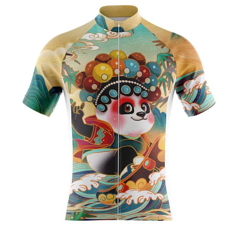 

Men Cycling Jersey Short Sleeve Panda Reflective Summer MTB Maillot Shirt Downhill Jersey Pro Team Mountain Bicycle Clothing﻿