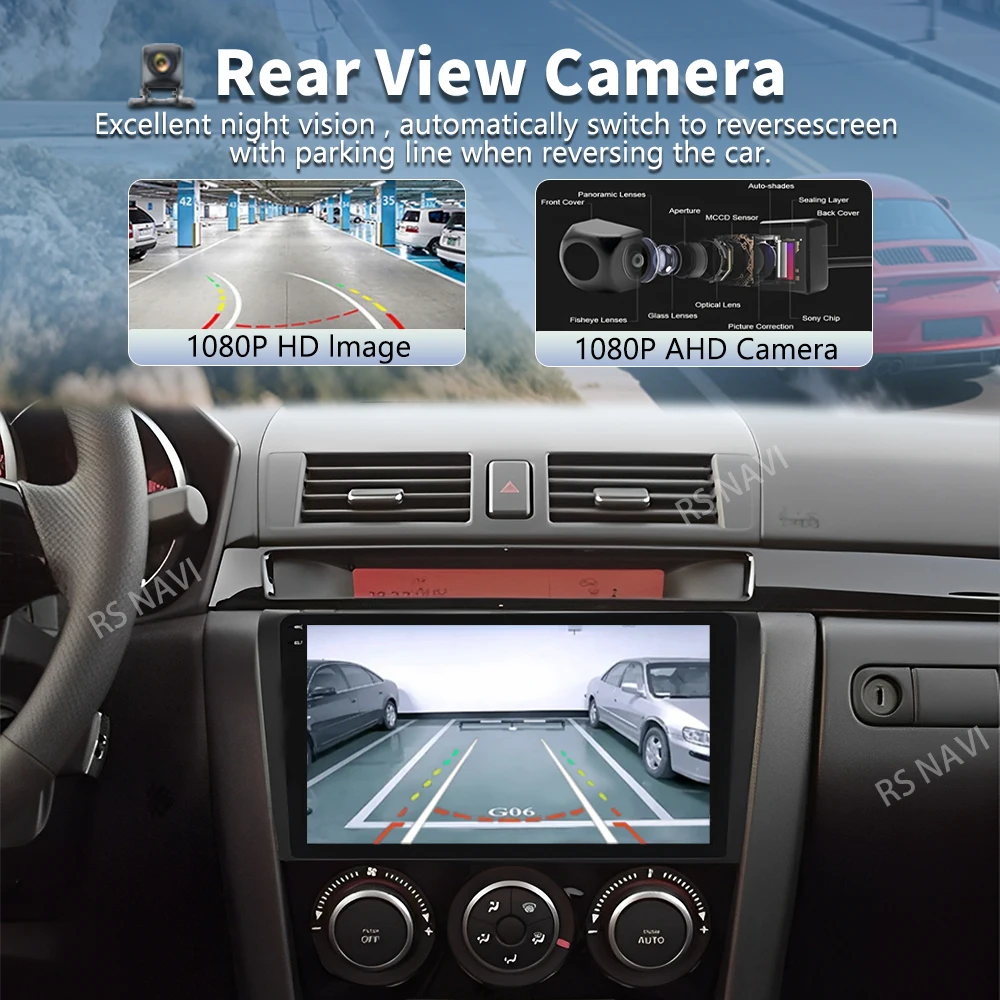 Android 16 For Mazda 3 I BK 2003 - 2009 2K QLED Car Radio Android Multimedia Video Player GPS Stereo CarPlay Head Unit 2din DVD