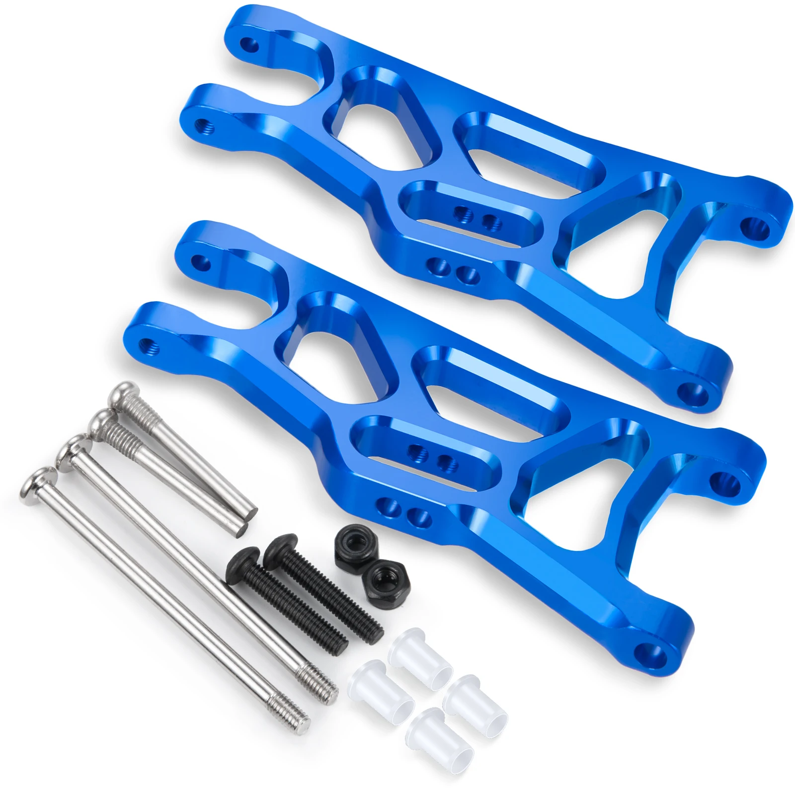 AXSPEED-brazos de suspensión inferior delanteros y traseros de Metal para 1/10 Slash Rustler 4X4 2WD, piezas de actualización de curso corto RC