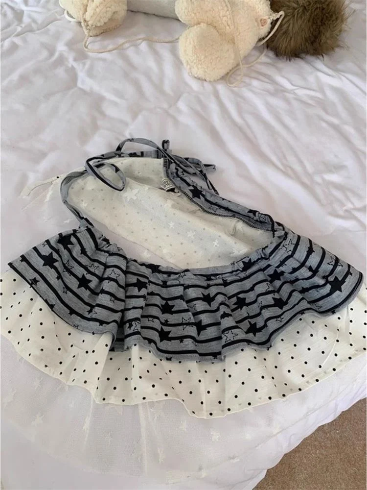 

Юбка А-силуэта с кружевными вставками и завышенной талией, женская, для повседневной носки, с цветочным декором, в корейском стиле, повседневная одежда