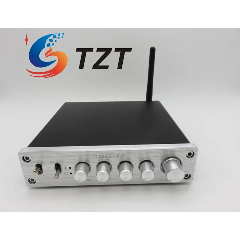 

TZT Silvery/Black Panel 2.1 Channel High Power Bluetooth Digital Power Amplifier 50W+50W+100W HiFi Subwoofer Audio Amplifier
