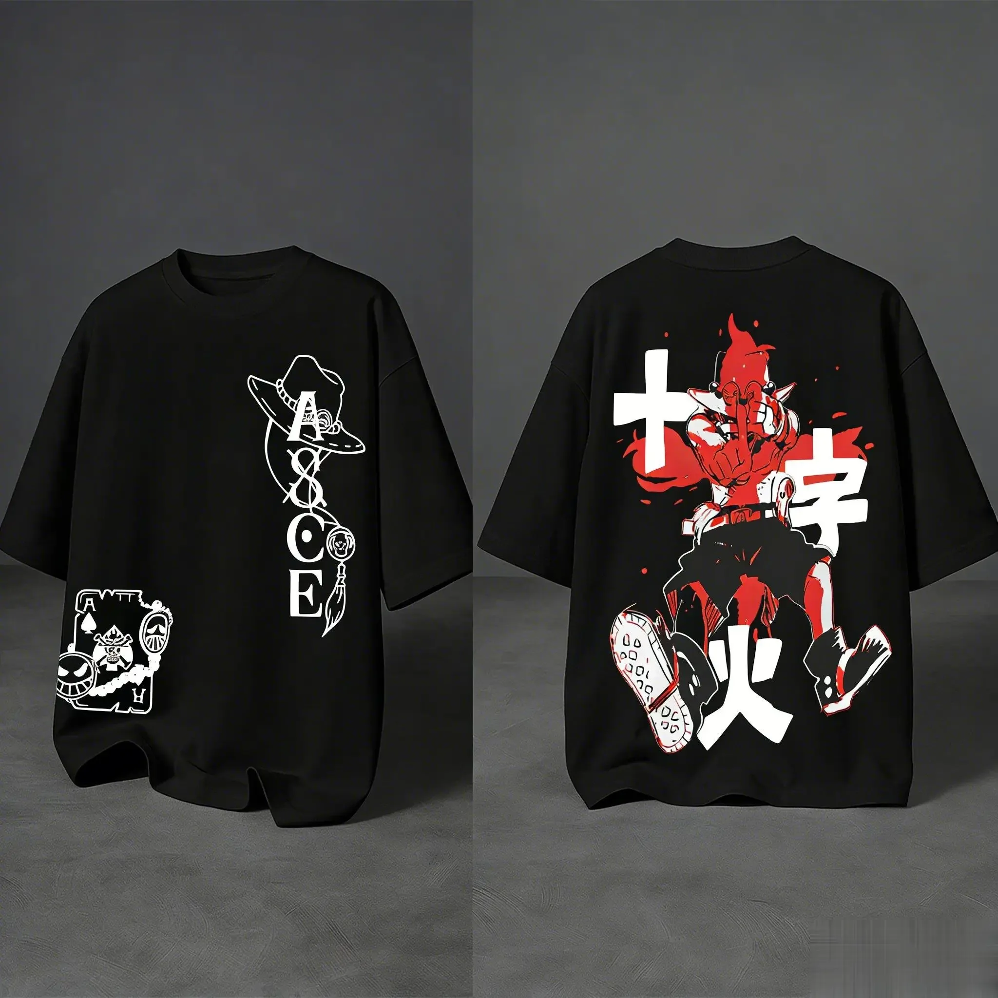 

Unisex One Piece Asce Anime Graphic Tee Men Women Cotton T-Shirt Short Sleeve Print Streetwear Casual 2026 Summer Trendy Tops