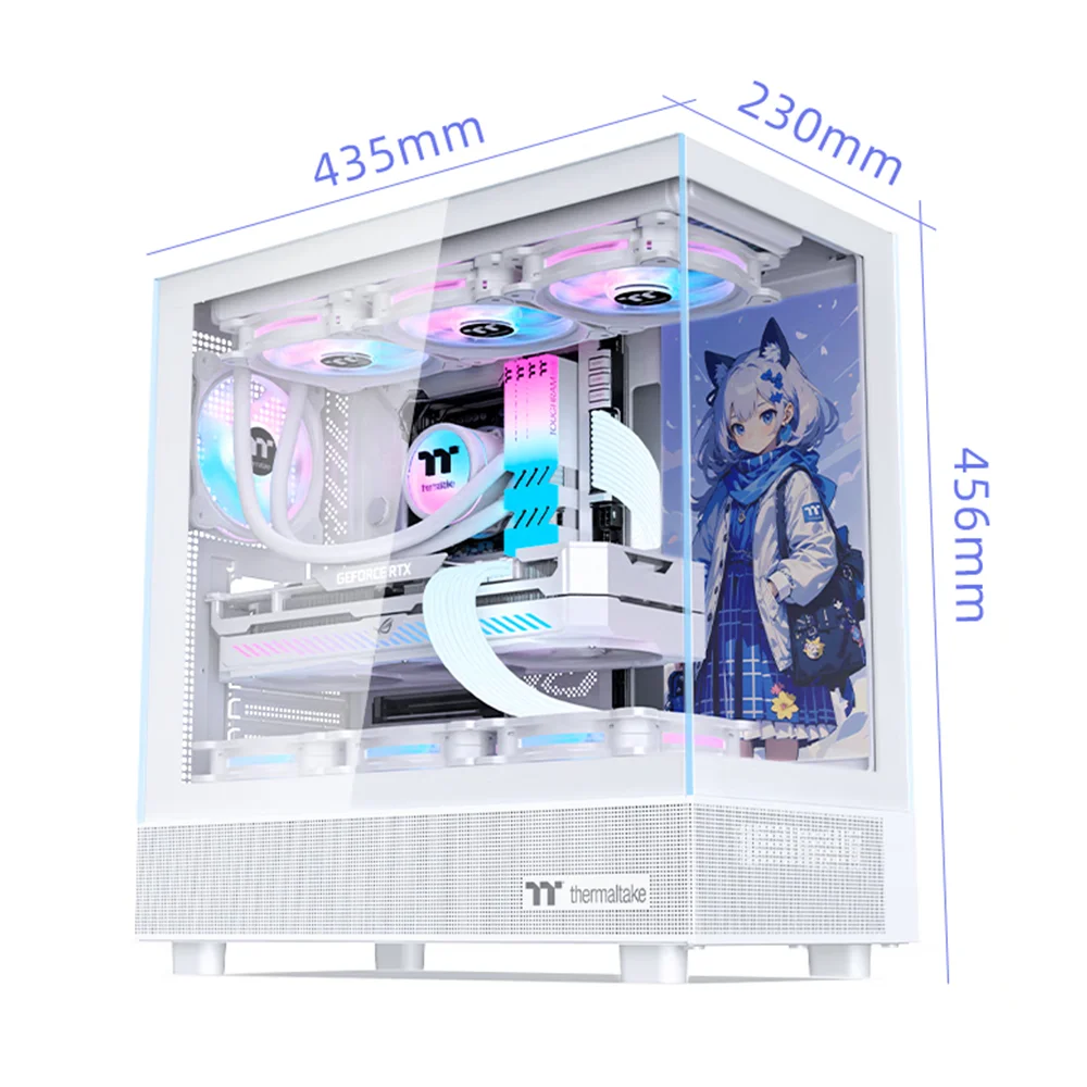 Thermaltake Steel Shadow S Sea obudowa komputera widok pokój podwozie wsparcie komputera płyta główna ATX 360 chłodzenie wodne 270 °   Wentylator 9. Biały