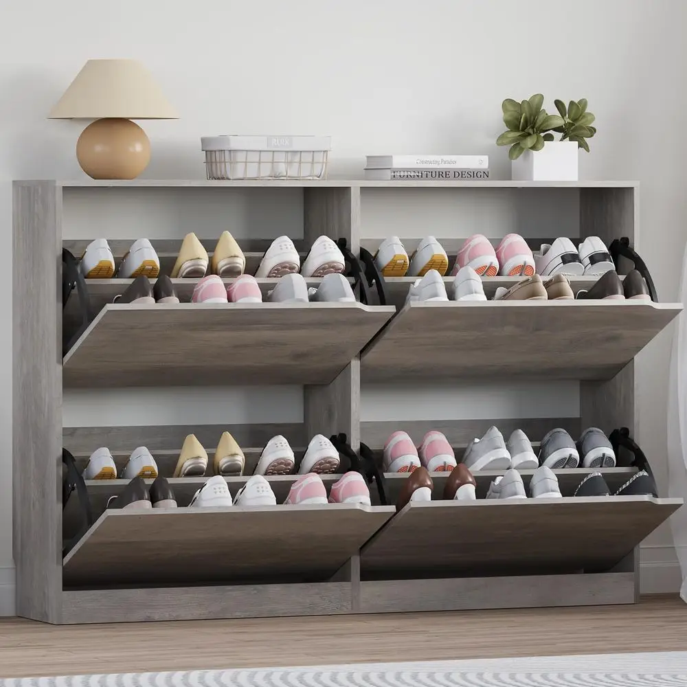 

Compact Shoe Storage Cabinet with 4 Drawers, Space-Saving Shoe Rack for Home Entrances and Living Spaces