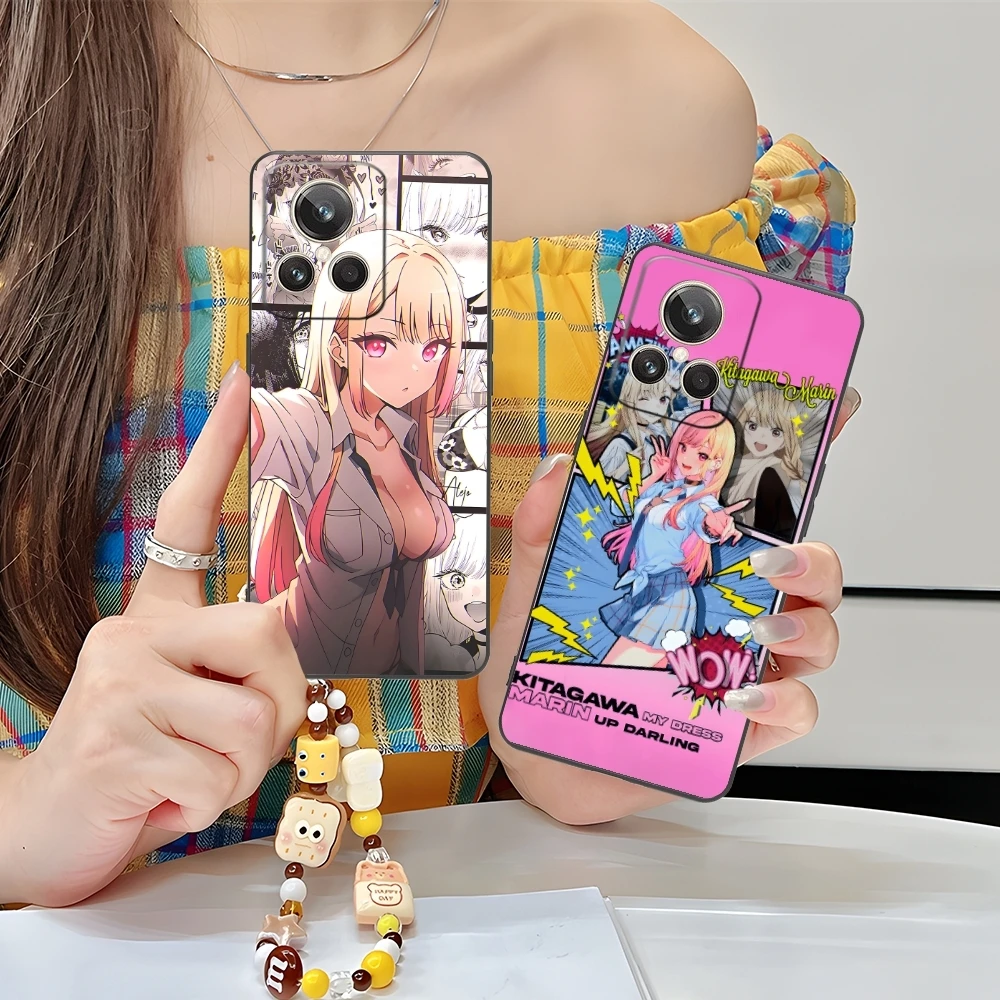 Anime Marin Kitagawa Mobile Cell Phone Case for Realme GT 2 9i 8i 7i Pro X50 X2 C35 C21 C20 C11 C3 Black Soft Phone Cover Shell