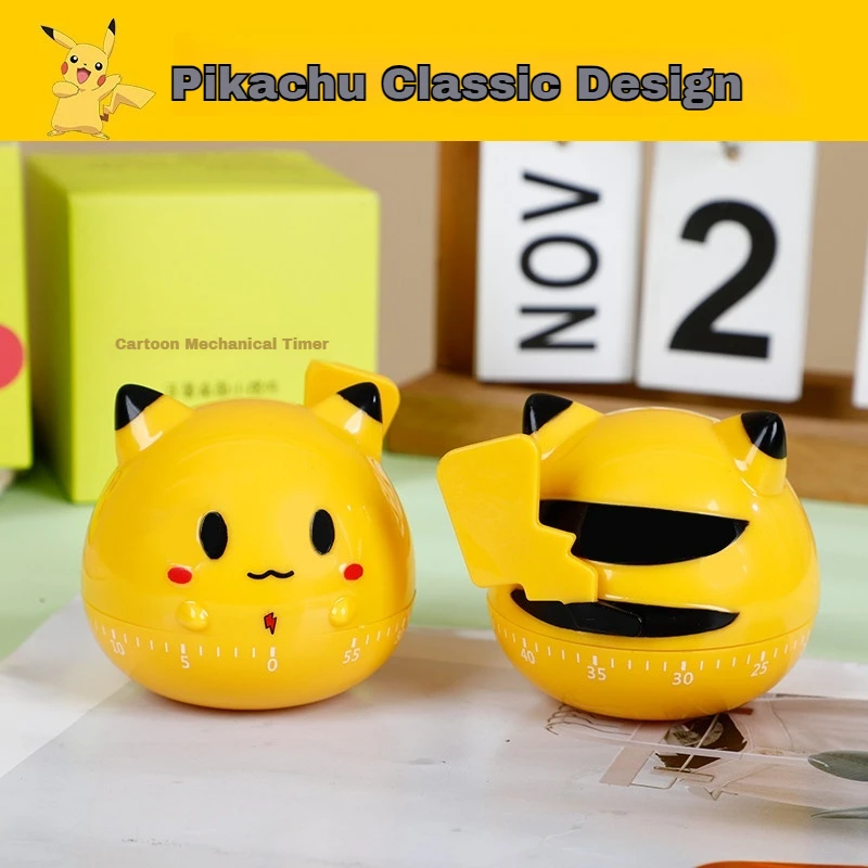 Timer Mekanik Rumah Bergaya Kartun Anime Pikachu yang Lucu – Pengatur Waktu Belajar, Pengingat Dapur, Hadiah Kejutan untuk Penggemar Anime