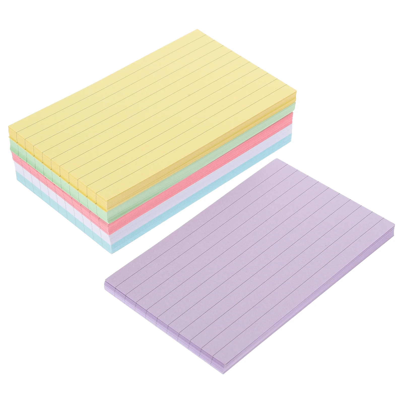 

300 Sheets Colored Index Cards 3 Inch 6 Colors Flashcards for Studying Office Supplies Note Taking Bulk Pack