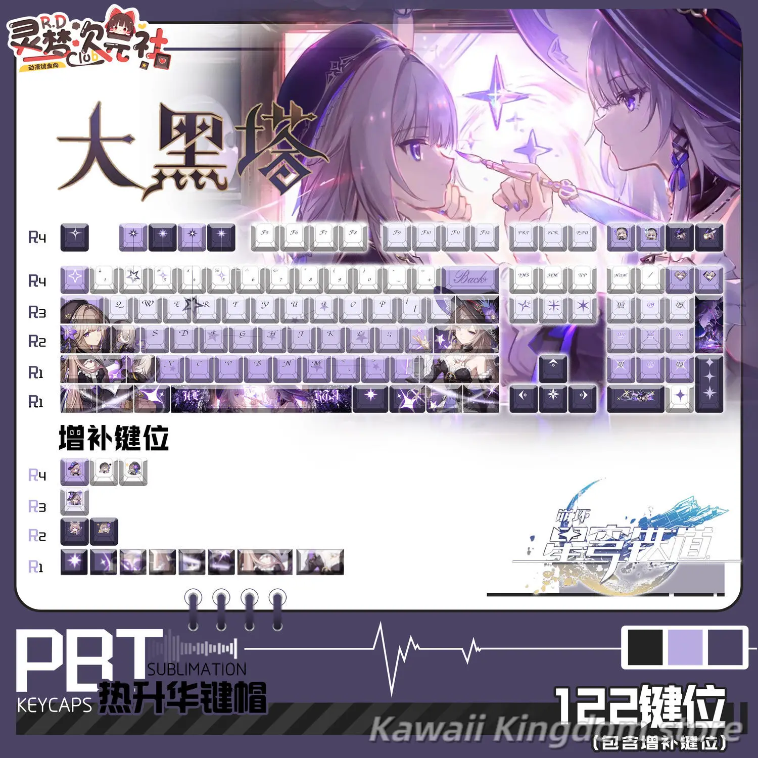 

Honkai: Star Rail The Herta аниме косплей колпачки для ключей Cherry Profile Pbt термосублимационная механическая клавиатура аниме