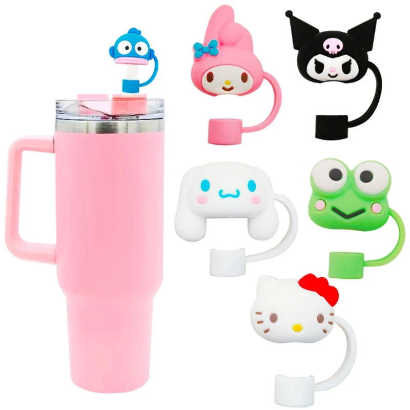 

MINISO Sanrio Melody Reusable Cute cartoon Straw Cover Cap for Stanley Cup Straw Topper Compatible with Stanley Tumbler