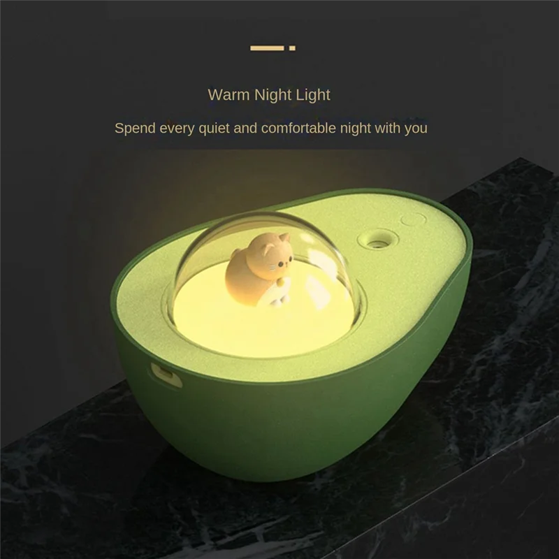 B82B-210Ml مرطب تنقية الهواء بالأفوكادو قابل لإعادة الشحن مع ضوء الجو للهدايا #5