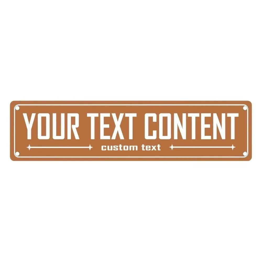 CIFbuy 10x40cm Customizable 2D Flat Caramel Brown Star Aluminum Sign Personalized Text Home Wall Art Decor Plaque