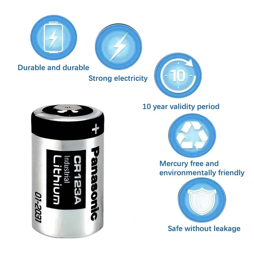 2PCS Batteria originale per fotocamera Panasonic 123 al litio 3V Arlo CR123A CR17345 DL123A EL123A 123A