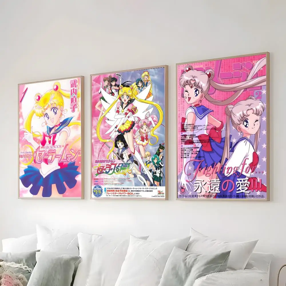 S-Sailor Moon Poster High-definition  poster stickers, suitable for bedroom, living room, home decoration