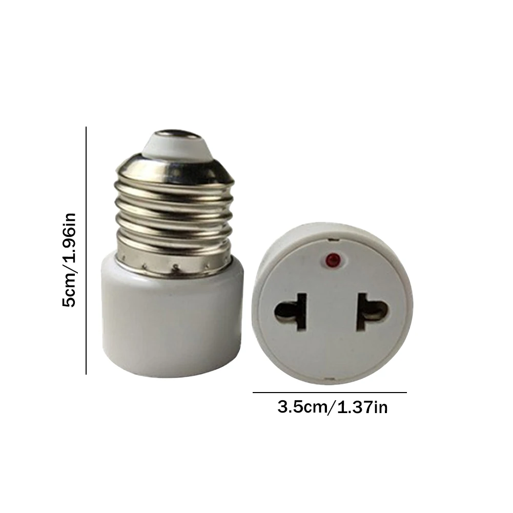 E26/E27 Lamp Holder Converter Flame Retardant Bulb Base Screw Adapter EU/US Polarized Light Bulb Socket Adapter for Porch Garage