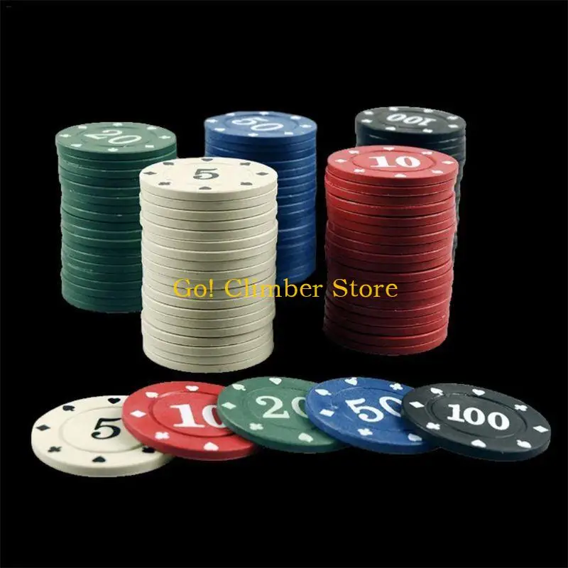 Q84C 100pcs 5 ألوان بلاستيك البوكر رقاقة Chips احترافية كازينو رقائق البوكر الأوروبية