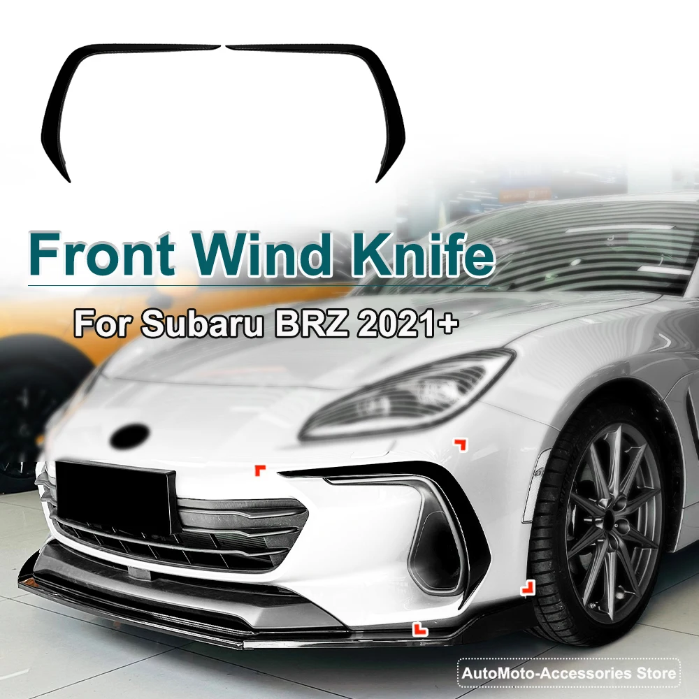 

For Subaru BRZ 2021+ Front Wind Knife Spoiler Car Sticker Exterior Modification Glossy Black Car Body Kit