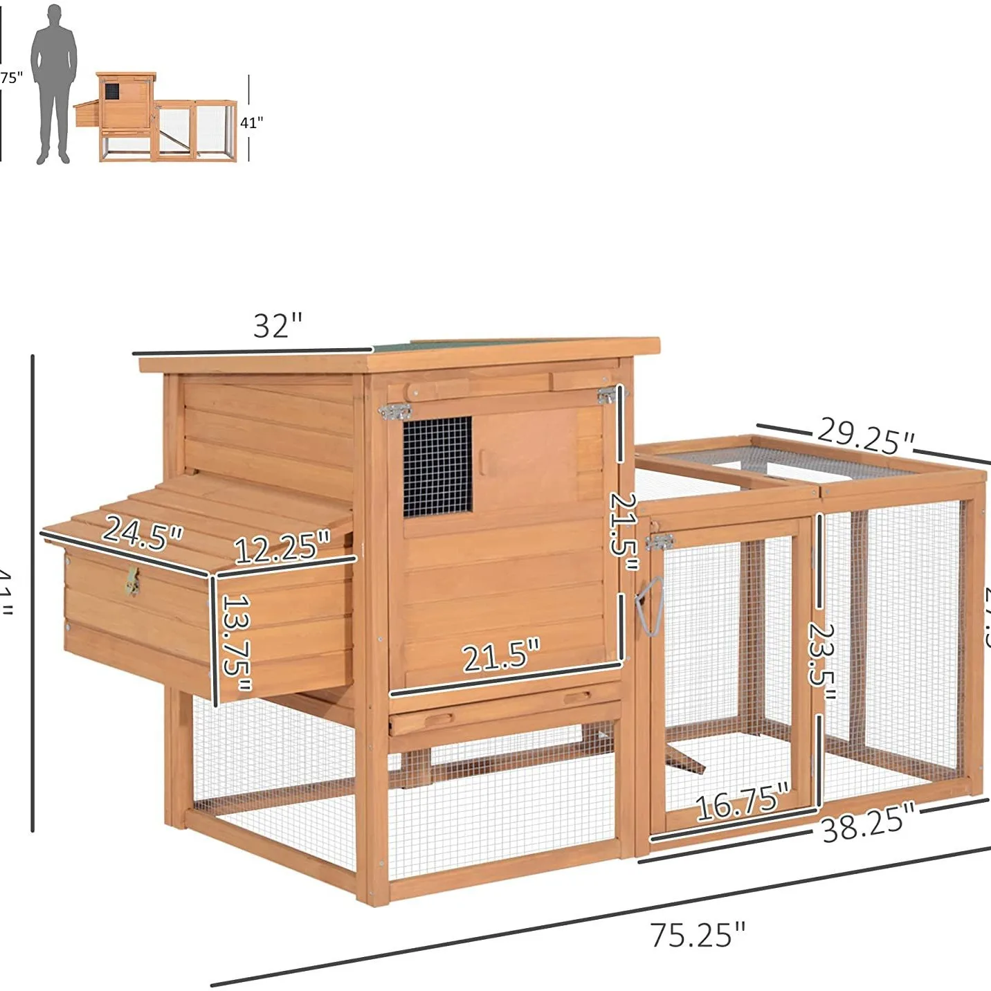 

chicken coop Outdoor rain and sun protection Household large house chicken coop rabbit house solid wood villa