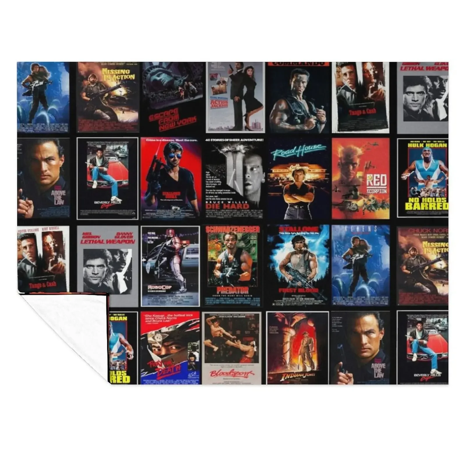 

1980s Action Movie Classics Throw Blanket Flannel Fabric Personalized Gift blankets ands Cute Plaid Blankets