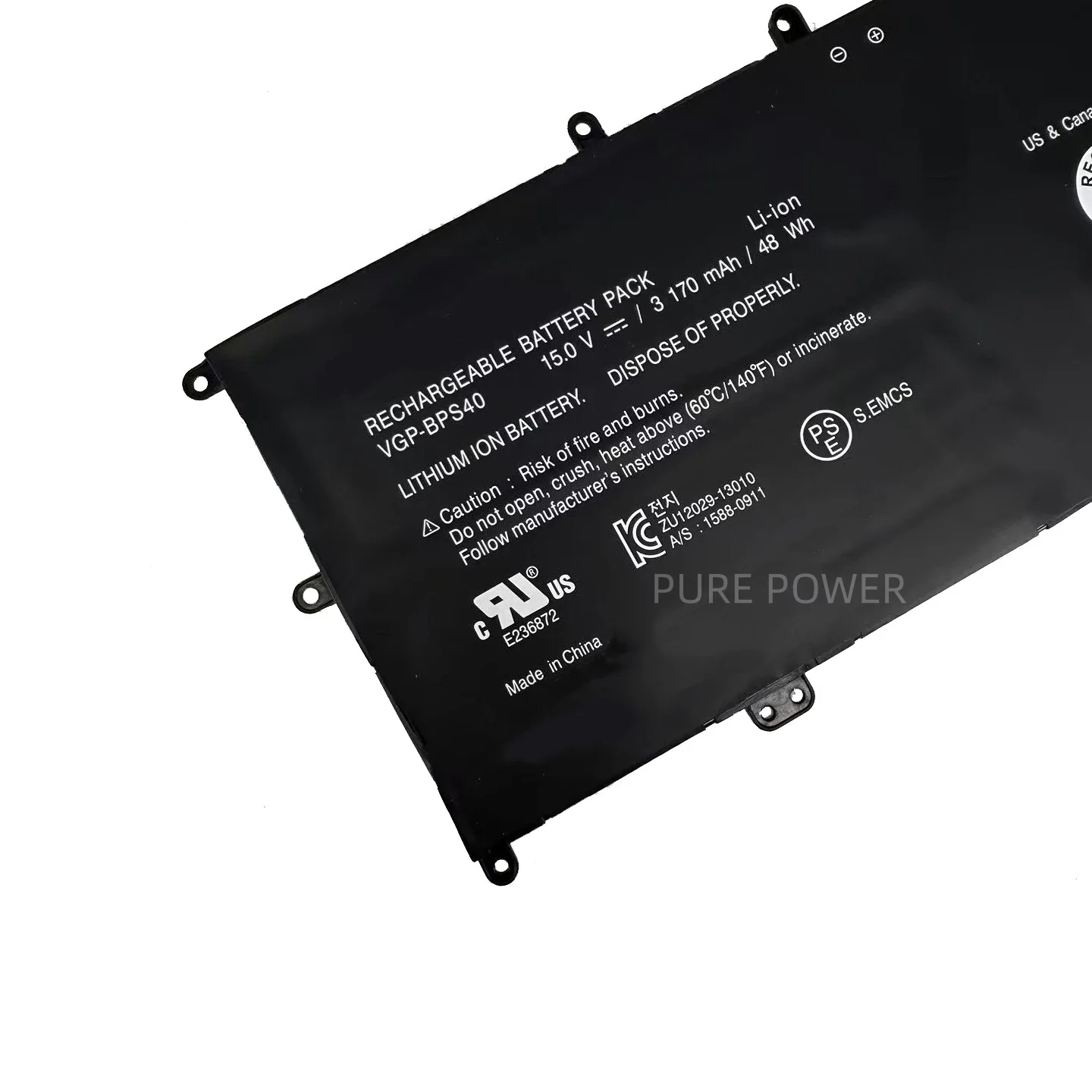 New Laptop Battery VGP-BPS40 15V 48WH 3170mAh High Quality For SONY Vaio Flip SVF14N SVF 15A SVF15N17CXB VGP-BPS40