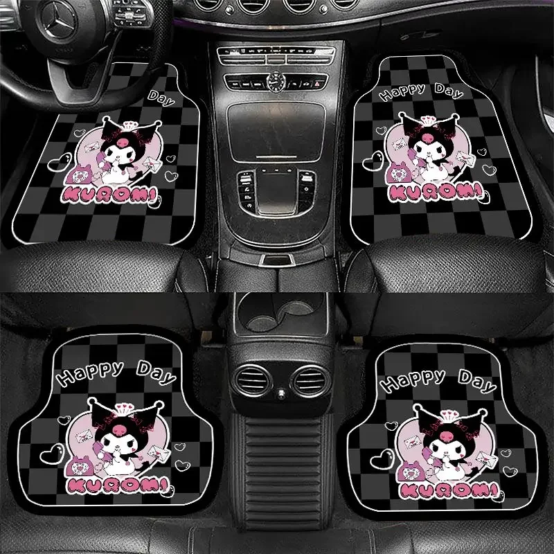 MINISO Sanrio Kuromi Car Diatom Mud Soft Mat Kawaii Anime Pacha Dog Washable Carpet Mat Car Foot Mat Car Interior Decoration