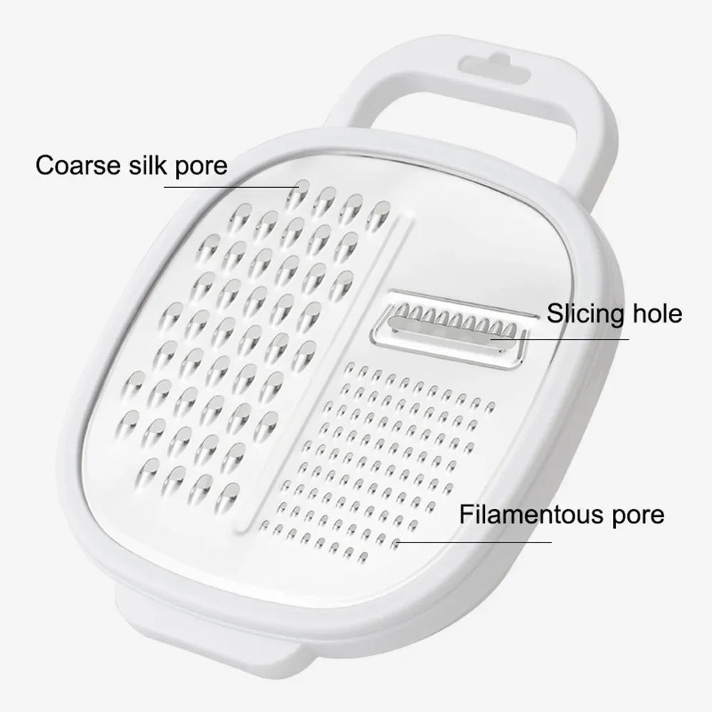 1Pc Stainless Steel Cheese Grater and Peeler Set with Container and Lid Multi-Functional Kitchen Utensil Kit for Vegetables