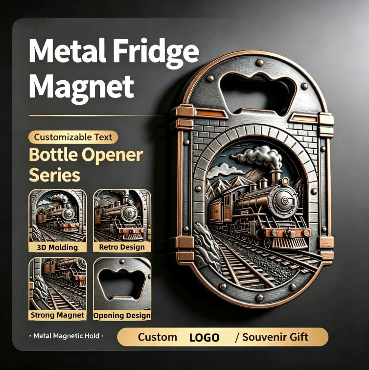 Custom Fridge Magnets Personalized Metal Premium 3D Stereo Bottle Opener Refrigerator Sticker Vintage Metal Refrigerator Magnets