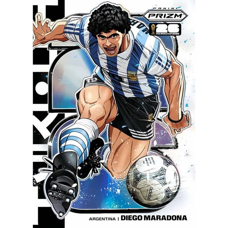 DIY Homemade Football collection card FIFA World Cup  Manga Base Tiger Stripe National Landmarks Nebula Maradona Collection