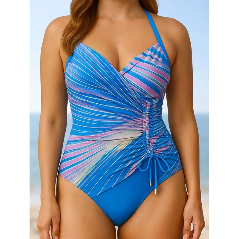 One-piece Bikini Swimsuit Beach Print Slim Fit Vacation Swimsuit  Купальник Женский Bathing Suit Xxl  Bathing Suit Women Trikini