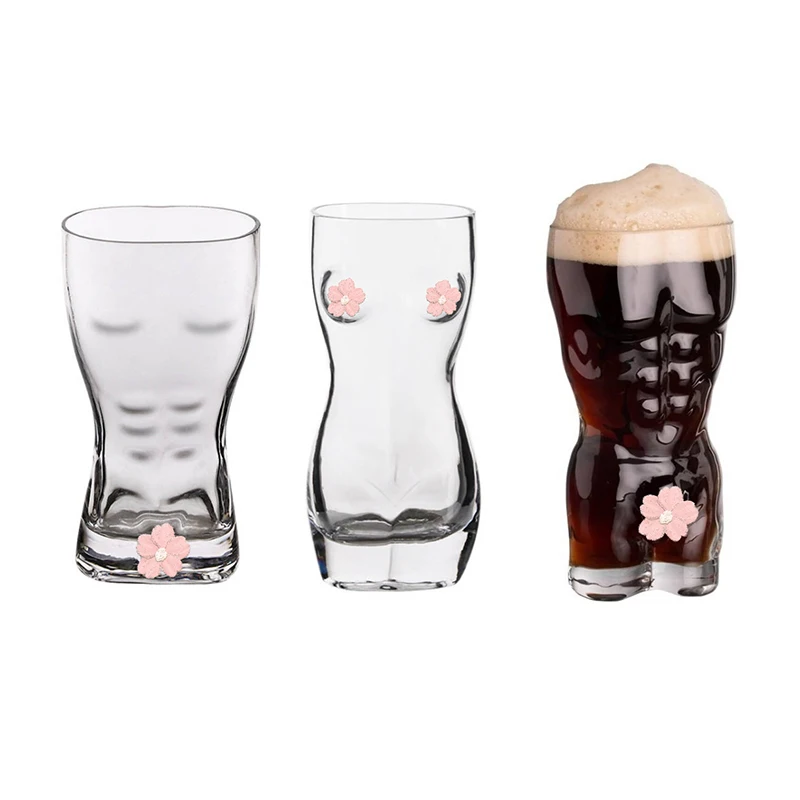 Creative Beer Glasses Body Art Drink Cups Wine Bar Nightclub KTV Slamming Beauty Personality Beer Mug Mixing Highball Cups